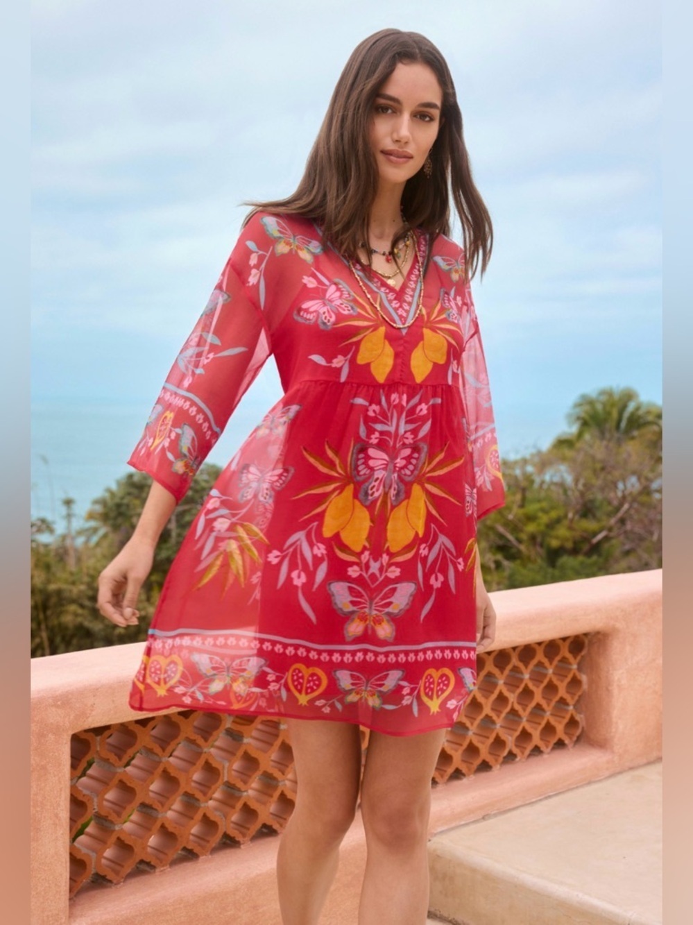 Johnny Was Barbara Silk Mini Dress